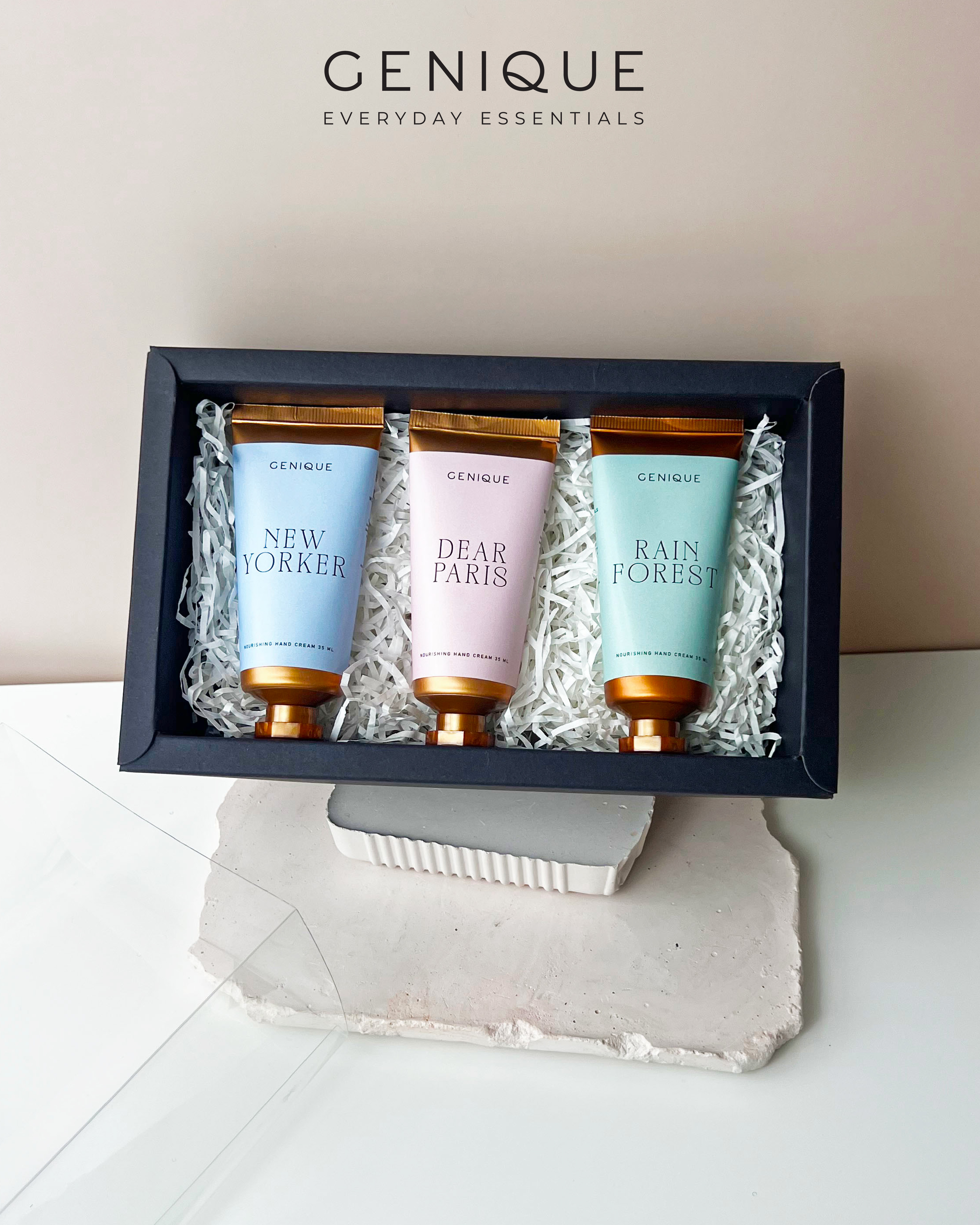 Genique พรีเมี่ยมเซท Giftset อโรมาแฮนด์ - Hand cream 3 ชิ้น