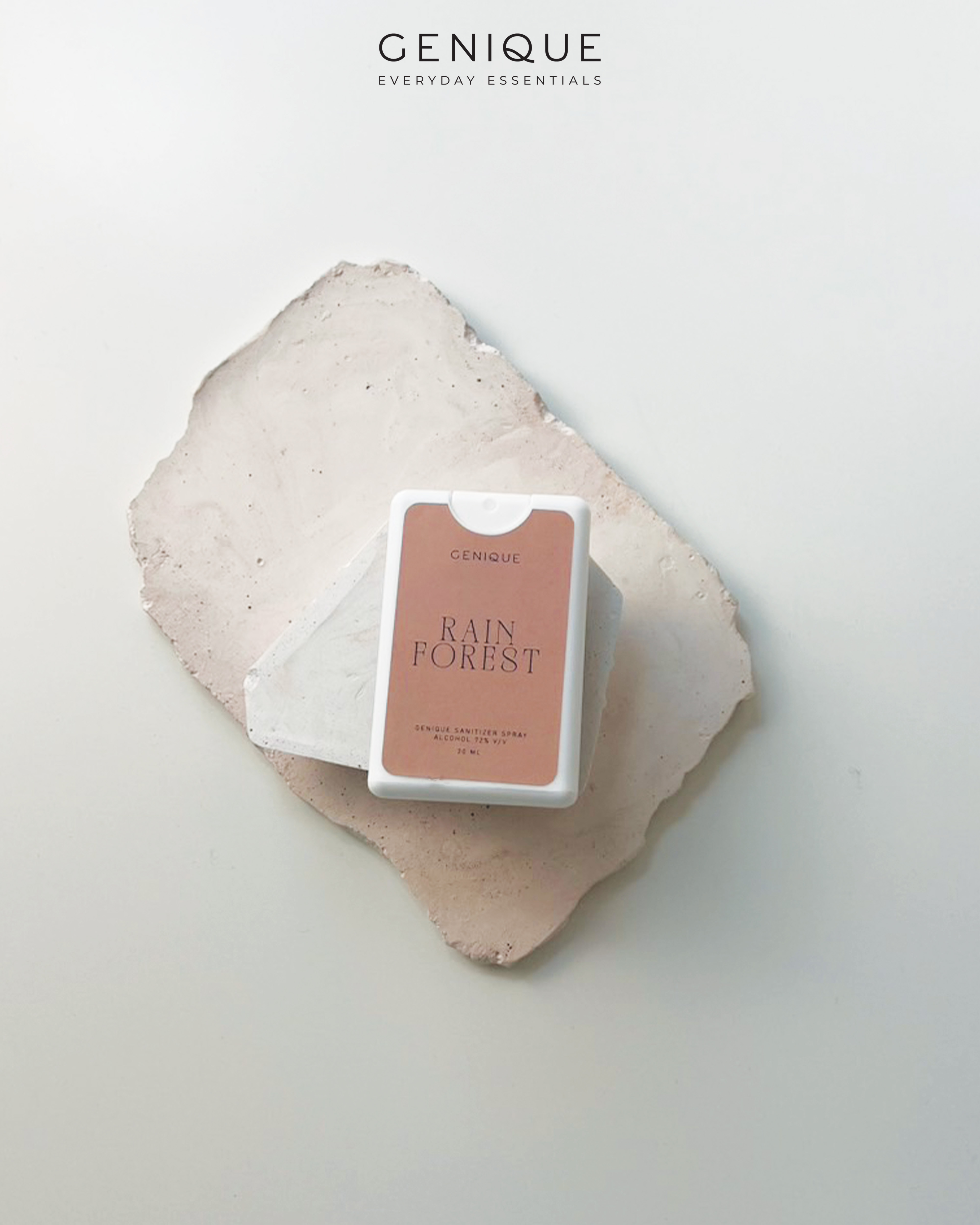 Genique spray alcohol สเปรย์แอลกอฮอล์ แบบการ์ด | Rain Forest สีแดง